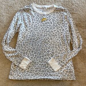Nike White Snow Leopard Long Sleeve Shirt